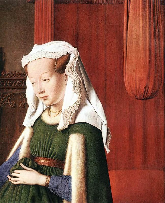EYCK, Jan van Portrait of Giovanni Arnolfini and his Wife (detail) dg china oil painting image